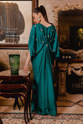 Teal Rawsilk Kaftan
